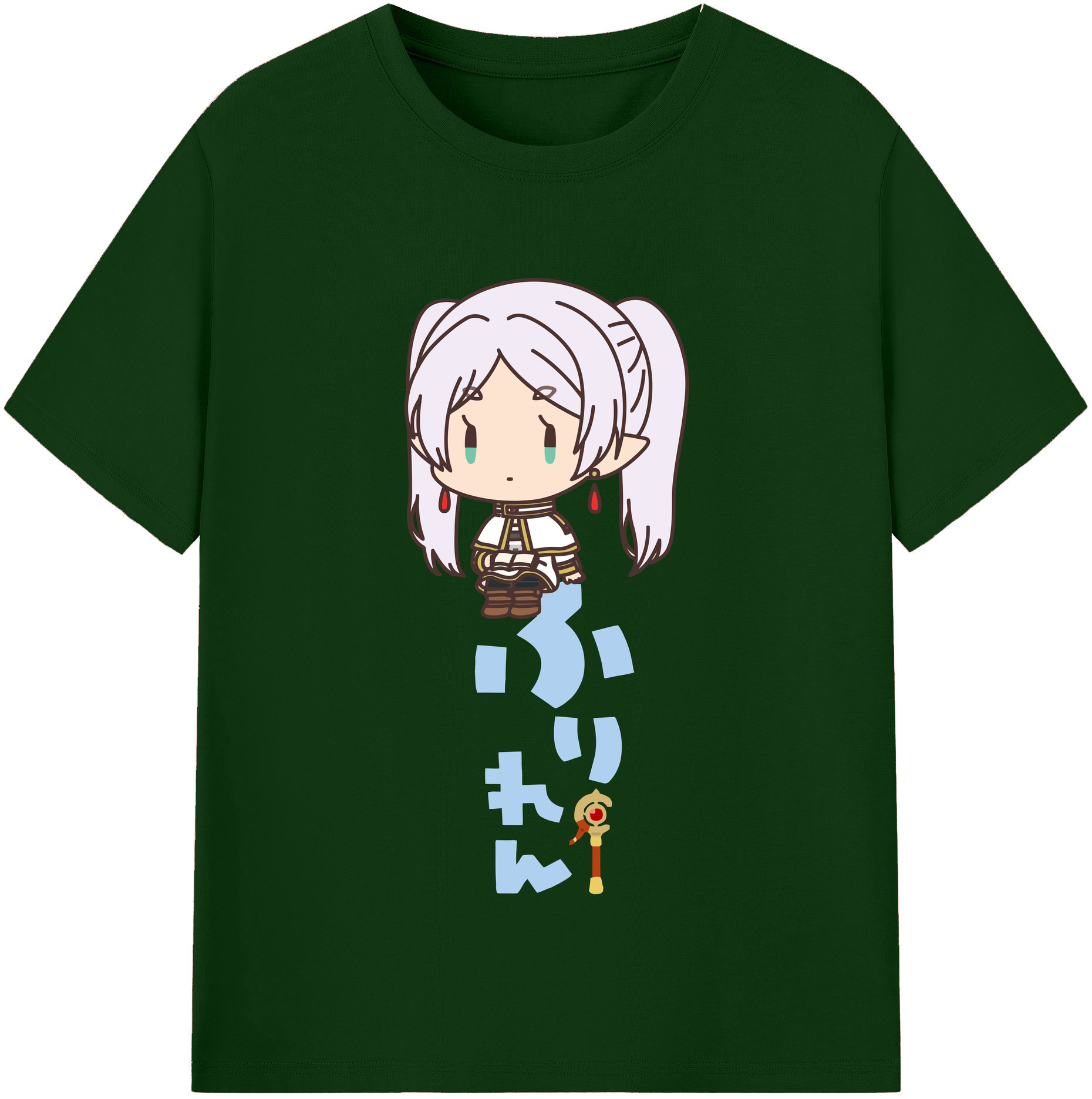 （画像用） 葬送のフリーレン Frieren 綿100％半袖Tシャツ（フロントプリント）